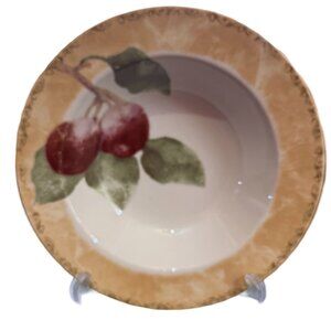 Cheri Blum 222 Fifth Cortland Rimmed Pasta Bowl 9" Round Stoneware Plums Tuscan*